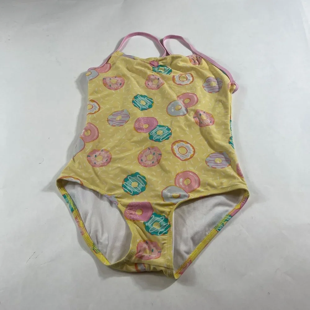 Crown & Ivy™ Girls‎ 14 Yellow Donut One Piece Swimsuit